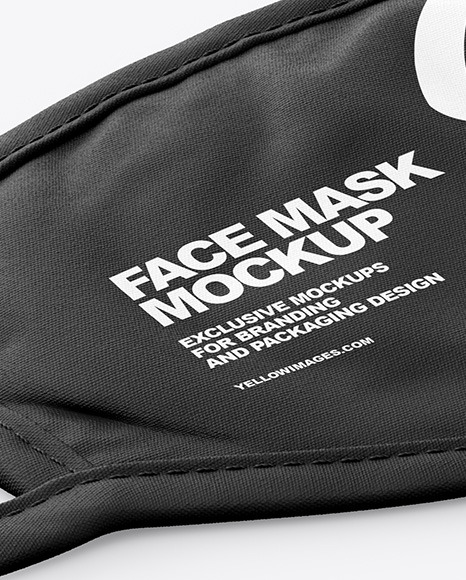 Face Mask Mockup In Apparel Mockups On Yellow Images Object Mockups