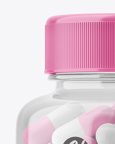 Clear Bottle With Pills Mockup PSD #2