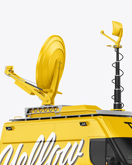 TV Van Mockup    HalfSide View PSD #1