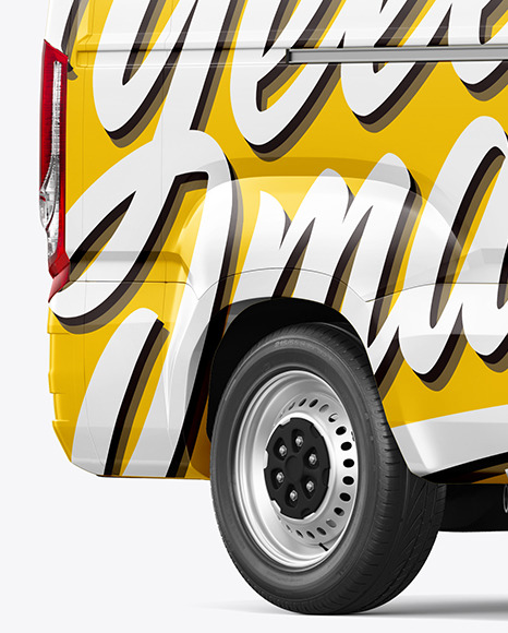 TV Van Mockup    HalfSide View PSD #7