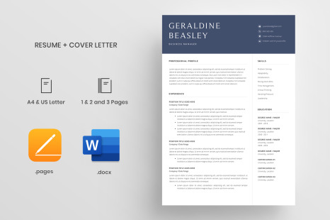 Resume Template and Cover letter / CV / 4 Pages on Yellow Images ...