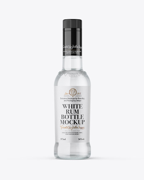 Clear Glass White Rum Bottle Mockup