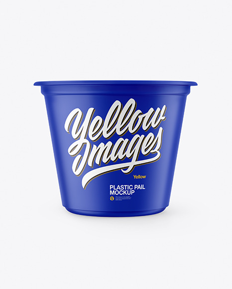 Matte Plastic Pail Mockup
