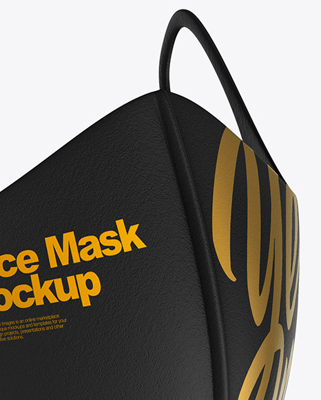 Face Mask Mockup In Apparel Mockups On Yellow Images Object Mockups