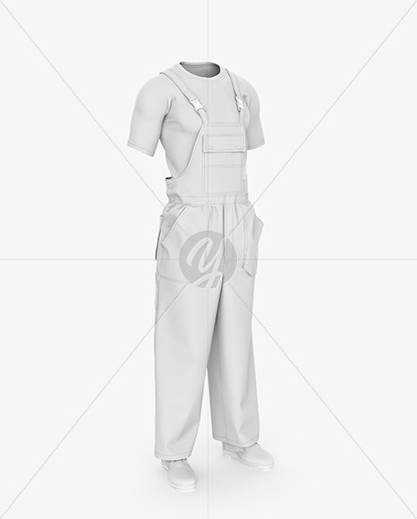 Download Summer Overalls Mockup Front View In Apparel Mockups On Yellow Images Object Mockups