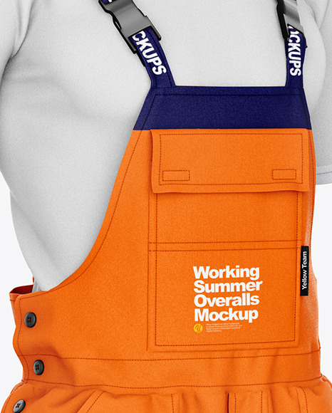 Download Working Overalls Mockup - Front Half Side View in Apparel ...