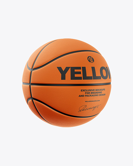 Basketball Ball Mockup In Object Mockups On Yellow Images Object Mockups