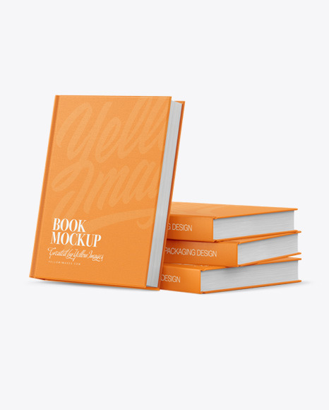 Hardcover Books w  Fabric Cover Mockup PSD #3