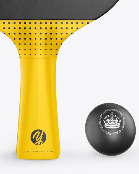 Download Ping Pong Paddle W Ball Mockup In Indoor Advertising Mockups On Yellow Images Object Mockups