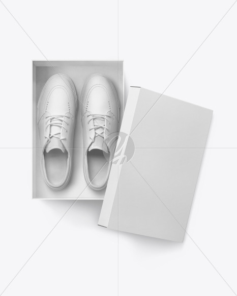 Opened Shoe Box Mockup In Box Mockups On Yellow Images Object Mockups