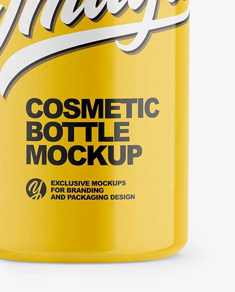 Download Glossy Plastic Cosmetic Bottle Mockup In Bottle Mockups On Yellow Images Object Mockups PSD Mockup Templates