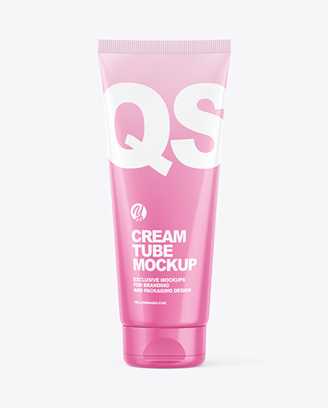 Glossy Cosmetic Tube Mockup In Tube Mockups On Yellow Images Object Mockups