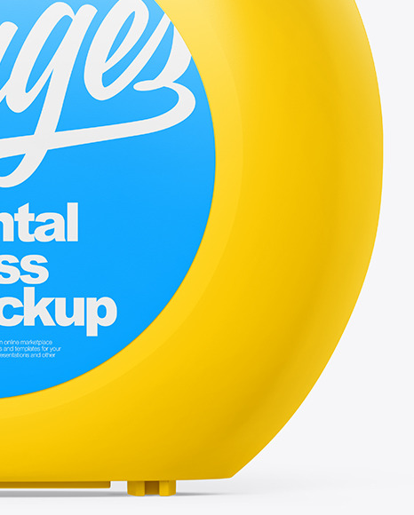 Download Matte Dental Floss Box Mockup - Front View in Packaging Mockups on Yellow Images Object Mockups