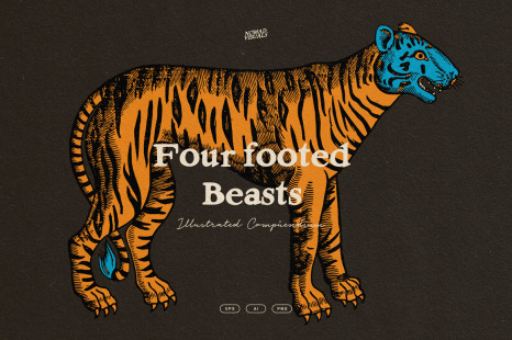 Four footed Beasts Illustrations