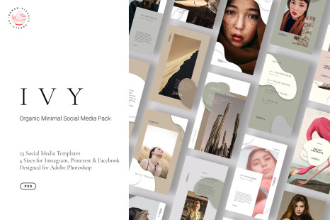 IVY - Minimal Organic Social Kit for Instagram Pinterest Facebook