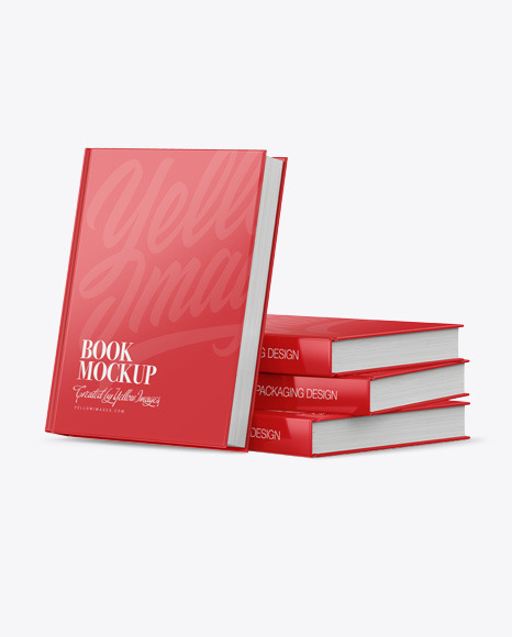 Hardcover Books w  Glossy Cover Mockup PSD #2