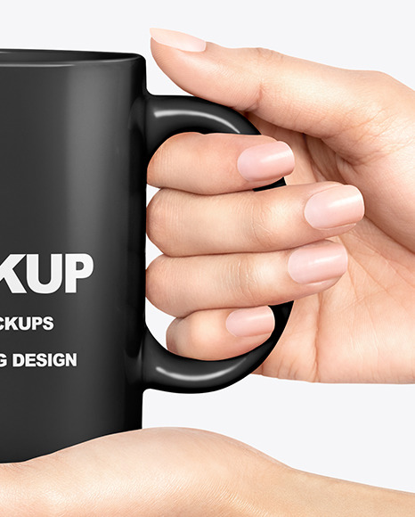 Download Matte Mug In A Hand Mockup In Cup Bowl Mockups On Yellow Images Object Mockups PSD Mockup Templates