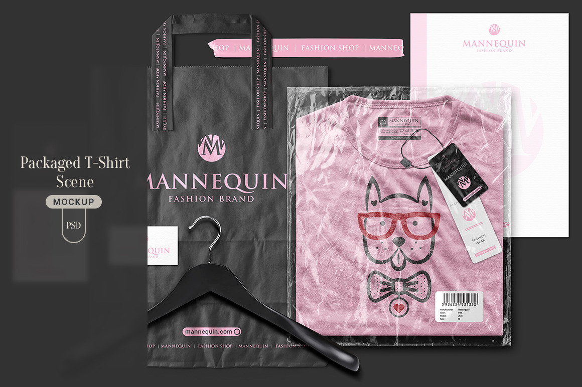 Packaged T Shirt Branding Scene Mockup In Stationery Mockups On Yellow Images Creative Store