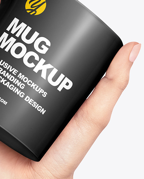 Download Matte Mug In A Hand Mockup In Cup Bowl Mockups On Yellow Images Object Mockups PSD Mockup Templates