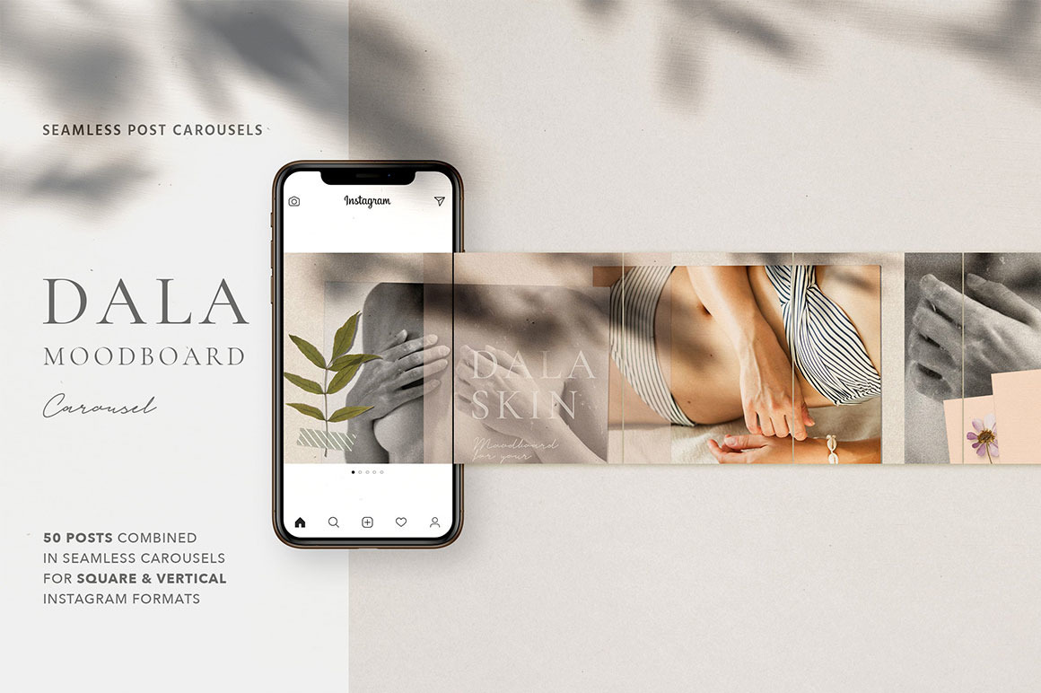 Dala Carousel Post Templates On Yellow Images Creative Store