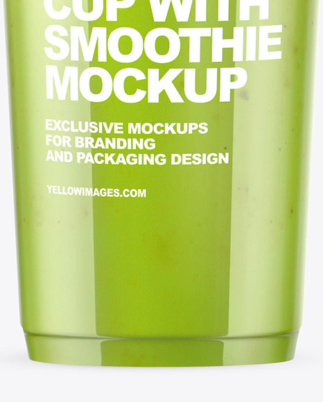 Download Green Smoothie Cup with Transparent Cap Mockup in Cup & Bowl Mockups on Yellow Images Object Mockups