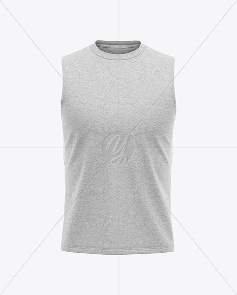 Download Men's Heather Sleeveless Shirt Mockup - Front View in ...