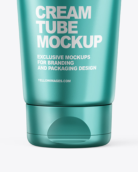 Download Metallic Cosmetic Tube Mockup In Tube Mockups On Yellow Images Object Mockups PSD Mockup Templates