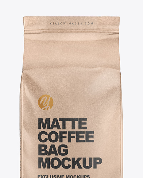 Download Kraft Coffee Bag Mockup In Bag Sack Mockups On Yellow Images Object Mockups