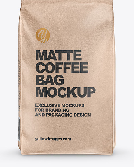 Kraft Coffee Bag Mockup In Bag Sack Mockups On Yellow Images Object Mockups