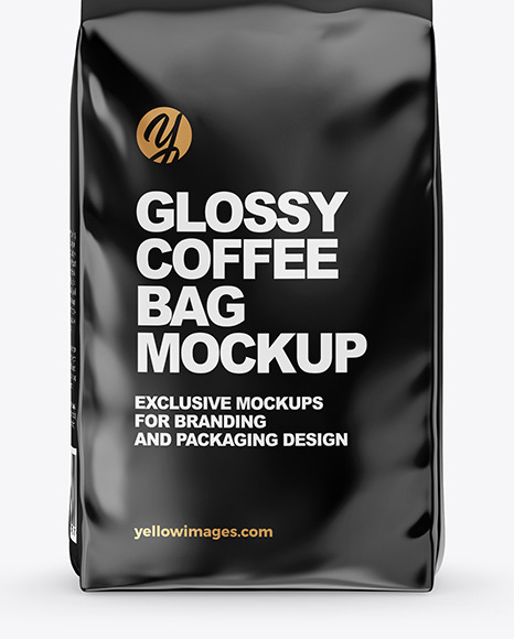 Download Glossy Coffee Bag Mockup In Bag Sack Mockups On Yellow Images Object Mockups PSD Mockup Templates