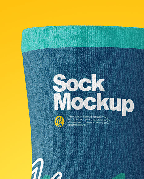 Download Sock Mockup Half Side View In Apparel Mockups On Yellow Images Object Mockups