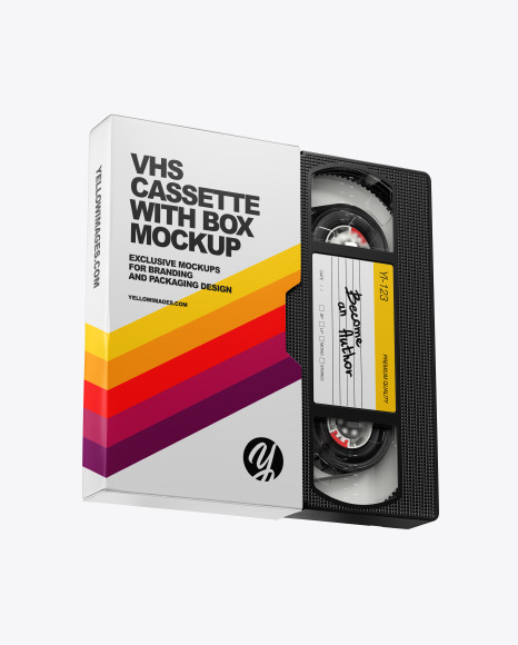 Download VHS Cassette with Box Mockup in Box Mockups on Yellow ...