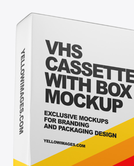 Download Vhs Cassette With Box Mockup In Box Mockups On Yellow Images Object Mockups PSD Mockup Templates