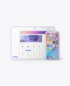 Clay Apple iPhone 11 Pro w/ iPad Pro Mockup