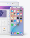 Clay Apple iPhone 11 Pro w/ iPad Pro Mockup