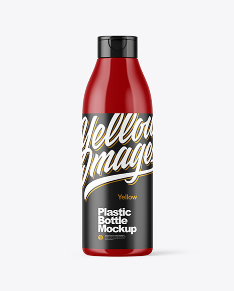 Download Glossy Plastic Bottle With Yellow Drink Mockup - Free PSD Mockups