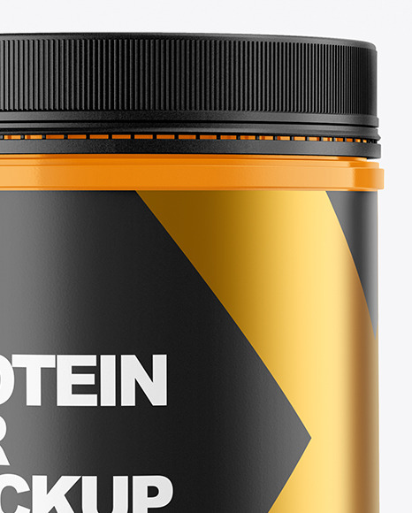 Download Glossy Protein Jar Psd Mockup Front View Yellowimages