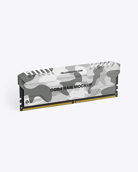 Download Ddr4 Ram Mockup In Device Mockups On Yellow Images Object Mockups PSD Mockup Templates