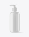 Matte Plastic Bottle with Pump Mockup