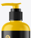Matte Plastic Bottle with Pump Mockup