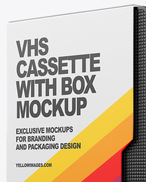 Download Vhs Cassette With Box Mockup In Box Mockups On Yellow Images Object Mockups PSD Mockup Templates