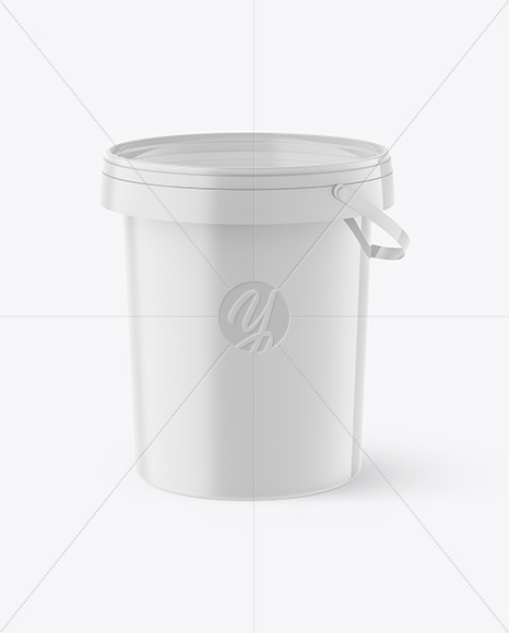 Matte Paint Bucket Mockup In Bucket Pail Mockups On Yellow Images Object Mockups