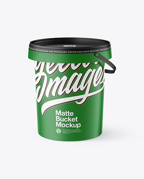 Download Matte Paint Bucket Mockup In Bucket Pail Mockups On Yellow Images Object Mockups PSD Mockup Templates