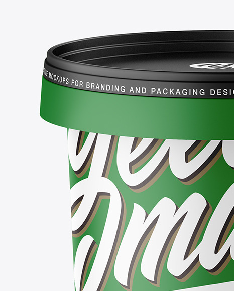 Matte Paint Bucket Mockup In Bucket Pail Mockups On Yellow Images Object Mockups