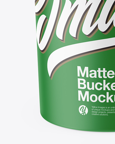 Matte Paint Bucket Mockup In Bucket Pail Mockups On Yellow Images Object Mockups