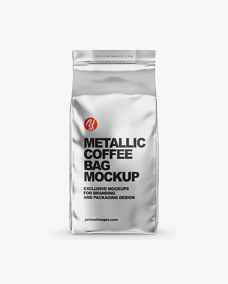 Download Metallic Coffee Bag Mockup In Bag Sack Mockups On Yellow Images Object Mockups