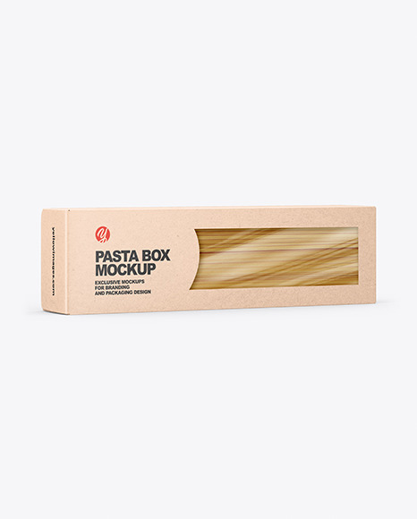 Kraft Spaghetti Pasta Box Mockup In Box Mockups On Yellow Images Object Mockups