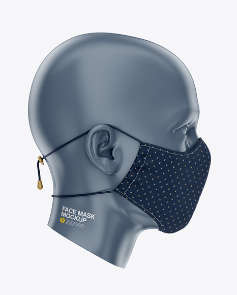 Download Face Mask With Elastic Cord And Stopper Side View In Apparel Mockups On Yellow Images Object Mockups