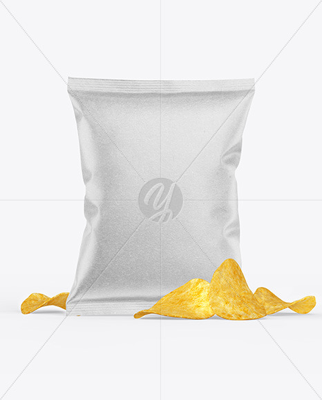 Download Kraft Snack Package W Chips Mockup In Flow Pack Mockups On Yellow Images Object Mockups