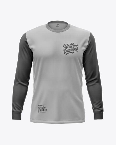 Men S Jersey With Long Sleeve Mockup In Apparel Mockups On Yellow Images Object Mockups